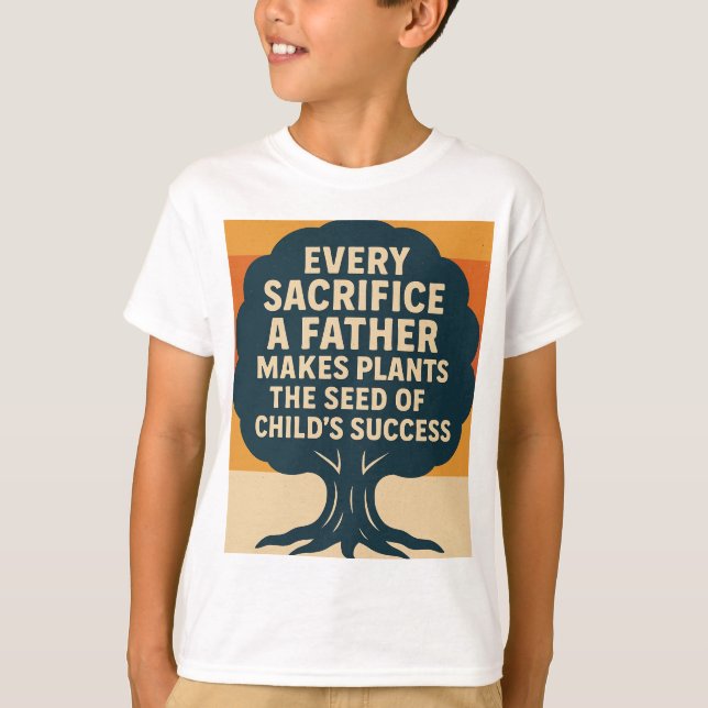 T-shirt Fête du Père Motivationnel Arbre Rétro DesignT-Che (Devant)
