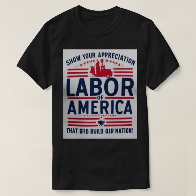 T-shirt Fête du Travail américain - Travailleur patriotiqu (Design devant)