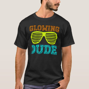 T-shirt Fête Dude brillant 80s vintage rétro coloré whi