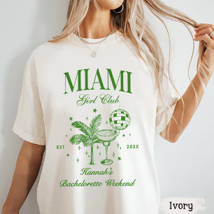 T-shirt Fête rétro moderne verte et jaune Miami Bach