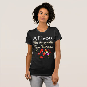 T-SHIRT FÊTE ROUGE ET FABULEUX 50E ANNIVERSAIRE CONCEPTION