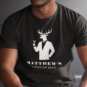 T-shirt Fête Stag moderne Black Cocktails Bachelor Party