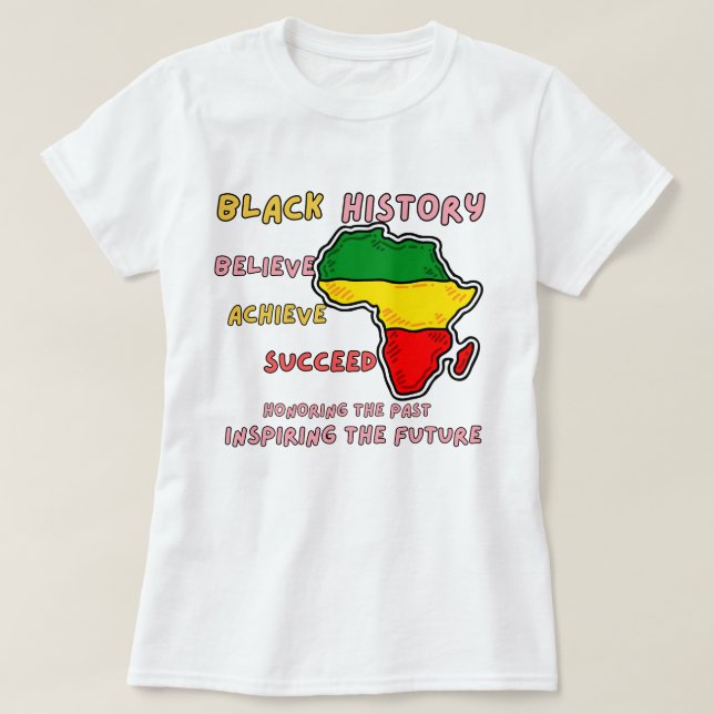 T-shirt fêter le mois de l'histoire noire, femmes africain (Design devant)