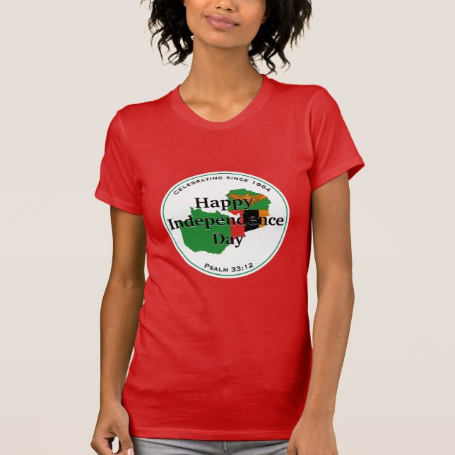T-shirt Fêter l'INDÉPENDANCE DE LA ZAMBIE Drapeau Zambien  (Devant)