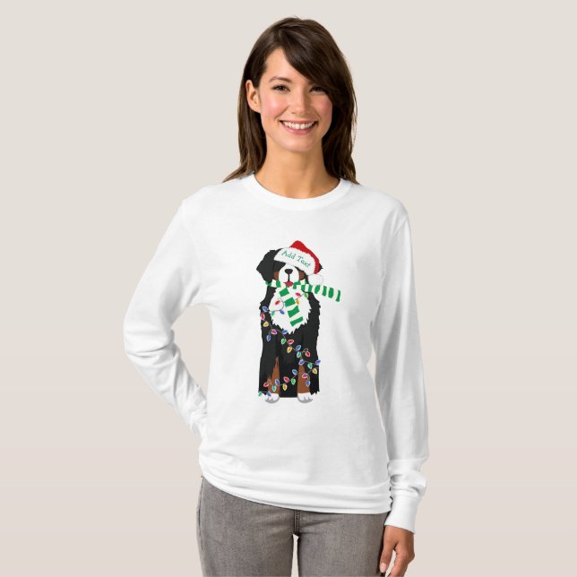T-shirt Fêtes Bernese Mountain Christmas Chien (Devant entier)