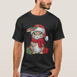 T-shirt Fêtes de Noël amusantes Père Noël Lapin Lapin Noël