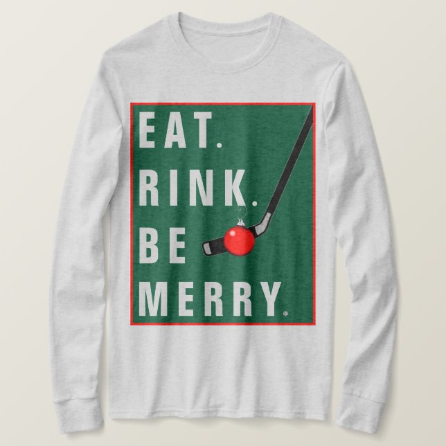 T-shirt Fêtes de Noël de hockey amusant (Design devant)