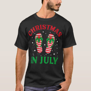 T-shirt Fêtes de Noël des femmes en juillet Flip Flops Fun