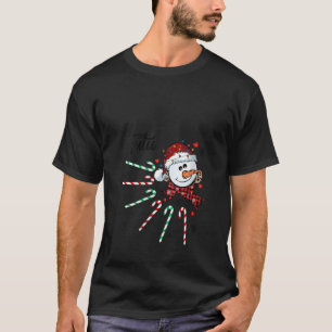 T-shirt Fêtes de Noël Sucre de canne Tutu Snowman Fêtes de