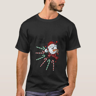 T-shirt Fêtes de Noël Sucre de canne Tutu Snowman Fêtes de