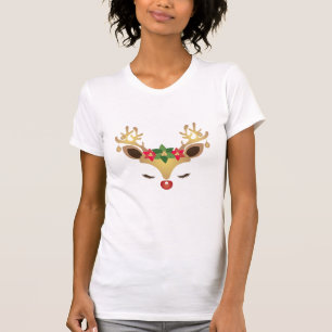 T-shirt Fêtes modernes Noël de rennes fantaisie