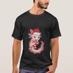 T-shirt Fêtes Noël drôle Souriant Sucre de canne Axolotl