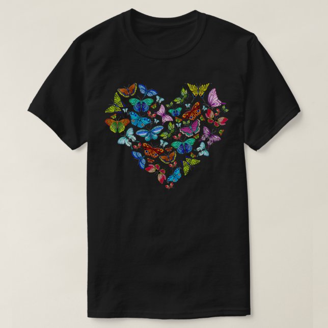 T-shirt Fêtes Valentine papillon Coeur Saint Valentin Sain (Design devant)