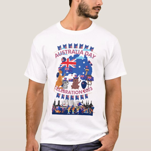 T-shirt Fêtez la chemise de la fête nationale australienne (Devant)