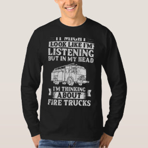 T-shirt Feu Camion Sirène Lumières Moteur d'incendie Pompi