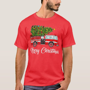 T-shirt Feu Camion Xmas Tree Funny Firefighter cadeau Joye