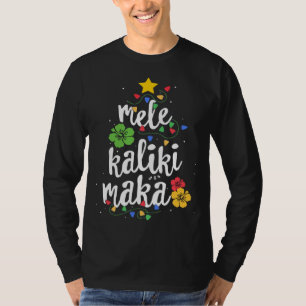 T-shirt Feu d'arbre de Noël Mele Kalikimaka Tropical Hawa