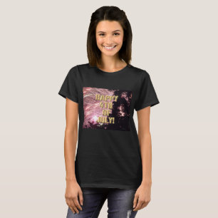 T-shirt Feu d'artifice 17 4 juillet femme chemise noire