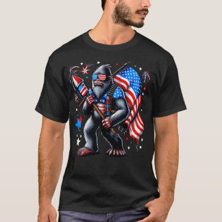 T-shirt Feu d'artifice 4 juillet Drapeau américain drôle U