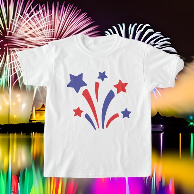 T-shirt Feu d'artifice des étoiles mignonnes Vacances Juil (Créateur téléchargé)