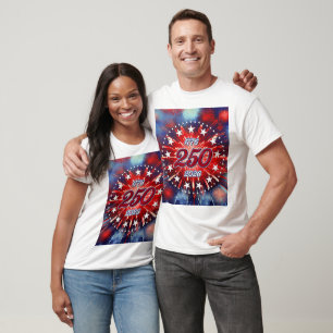 T-shirt Feu d'artifice graphique pour les 250 ans de l'Amé