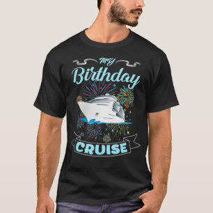 T-shirt Feu d'artifice My Birthday Cruise pour hommes, fem