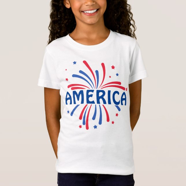 T-Shirt Feu d'artifice patriotique AMÉRIQUE 4 juillet T-sh (Devant)
