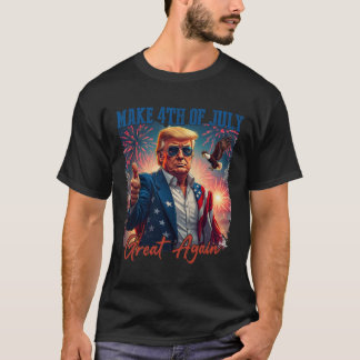 T-shirt Feu d'artifice patriotique de Donald Trump pour le
