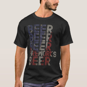 T-shirt Feu de bière Retro 4 juillet Parade de fête Dragon