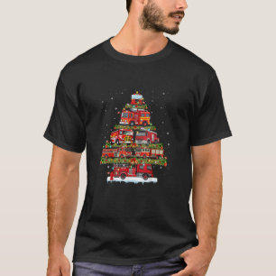 T-shirt Feu de camion feux Pompier Camion d'incendie Noël