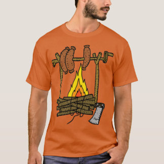 T-shirt feu de camp cosy fait griller les saucisses allema