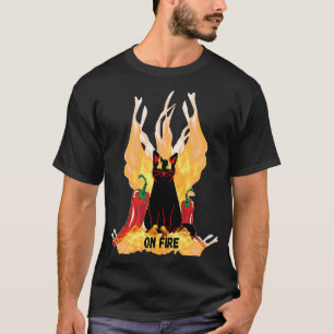 T-shirt Feu de chat noir