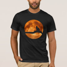 Feu de lune Silhouette de chat. Personnaliser T-Sh