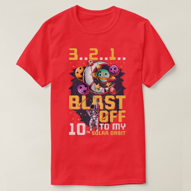 T-shirt Feu De Mon 10E Orbite Solaire, 10E Anniversaire Co (Design devant)