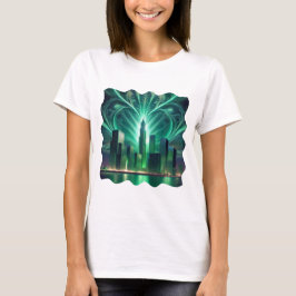 T-shirt Feu D'Oeuvre Fractal Sur La Ville
