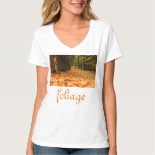 T-shirt feuillage sur jersey en toile bella + v-neck femme