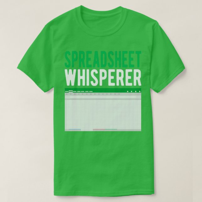 T-shirt Feuille de calcul comptable Whisperer Excel compta (Design devant)