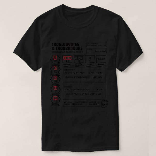 T-shirt feuille de caractères con (Design devant)