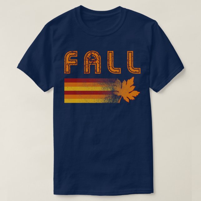 T-shirt Feuille de chute rétro vintage (Design devant)