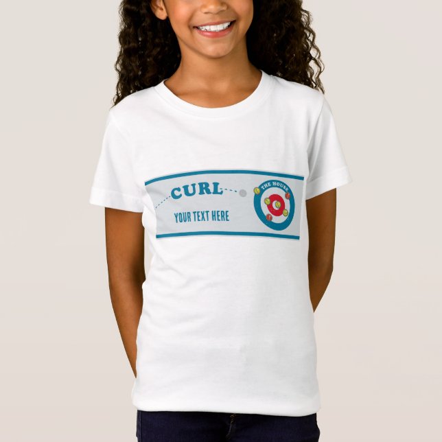T-Shirt Feuille de curling Pierre de curling (Devant)