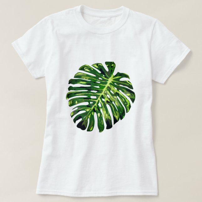 T-shirt Feuille de Monstère tropicale - Vacances d (Design devant)
