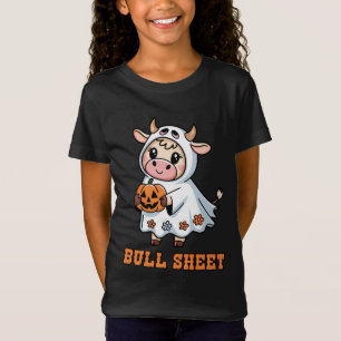 T-Shirt Feuille de taureaux Drôle Fantôme de vache Hallowe