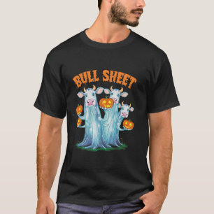 T-shirt Feuille de taureaux Vache Citrouilles Halloween Cu