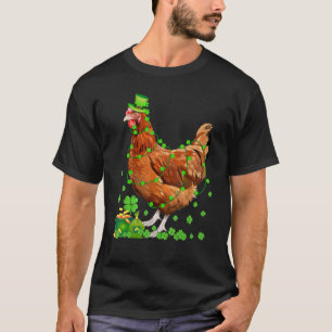 T-shirt Feuille de trèfle irlandais Chapeau de lutin Poule