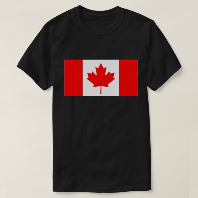 T-shirt Feuille d'érable blanc rouge drapeau du Ca (Design devant)