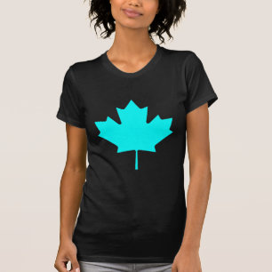 T-shirt Feuille d'érable CyanTransp les cadeaux de Zazzle