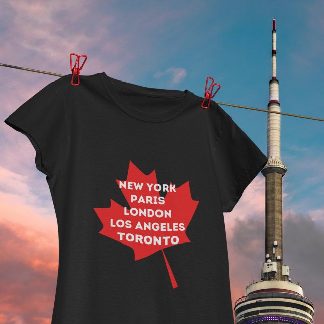T-shirt Feuille d'érable de Toronto (New York, Paris, London, Los Angles, Toronto T Shirt)