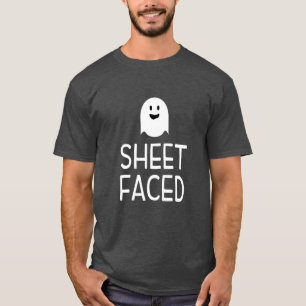 T-shirt Feuille Face à drôle fête d'Halloween avec un joli
