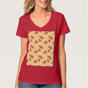 T-shirt feuille feuille chêne d'érable en automne