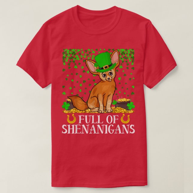 T-shirt Feuille shamrock Pleine De Shenanigans Fennec Fo S (Design devant)
